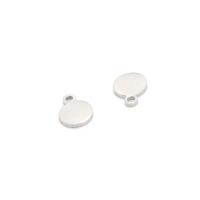 Nerezová ocel Šperky Přívěsky, Nerez, Flat Round, lesklý, Původní barva, 7x10mm, Otvor:Cca 1.5mm, 10PC/Bag, Prodáno By Bag