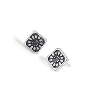 Sterling Silver Jewelry orecchino, 925 sterline d'argento, placcato argento antico, gioielli di moda & per la donna, 6x6mm, Venduto da coppia