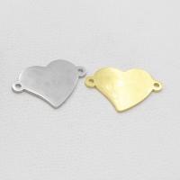 Stainless Steel Connector Heart polished 1/1 loop Approx 1mm Sold By Bag