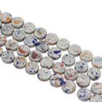 Abalorios de Porcelana, Redondo aplanado, diverso tamaño para la opción, más colores para la opción, agujero:aproximado 3mm, aproximado 200PCs/Bolsa, Vendido por Bolsa