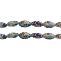 PorseleinJuwelen Beads, Porselein, multi-gekleurde, 20*10mm, Gat:Ca 2mm, Ca 200pC's/Bag, Verkocht door Bag