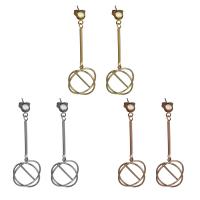 Rustfrit stål Drop ørering, Stainless Steel, forgyldt, mode smykker & for kvinde, flere farver til valg, 18.5x21mm,53mm, Solgt af par