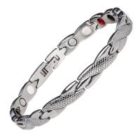 316L Stainless Steel Sund Bracelet, med Magnet, forgyldt, mode smykker & Unisex, flere farver til valg, 7mm, Solgt Per Ca. 7.5 inch Strand