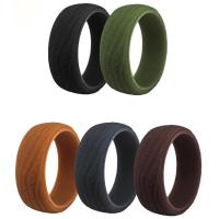 silicone anello, unisex & formato differente per scelta, colori misti, 8.7*2.5mm, Venduto da set