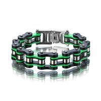 Titanium Staal Armband, moffelen vernis, mode sieraden & voor de mens, groen, 16x220mm, Per verkocht Ca 8.7 inch Strand