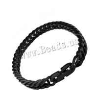 acero inoxidable 304 Pulsera, chapado, Joyería & para hombre, Negro, 8x210mm, Vendido para aproximado 8.3 Inch Sarta