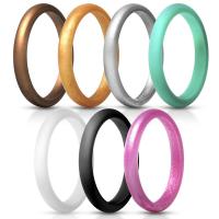 Silicone Finger Ring, 7 stuks & verschillende grootte voor keus & voor vrouw, meer kleuren voor de keuze, 2.7*2mm, Verkocht door Stel