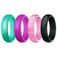 Silicone Finger Ring, 4 stuks & verschillende grootte voor keus & voor vrouw, meer kleuren voor de keuze, 5.7*2mm, Verkocht door Stel