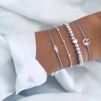 alliage de zinc Set de bracelet, avec Cordon PU & résine, Placage, styles différents pour le choix & pour femme, protéger l'environnement, sans nickel, plomb et cadmium, Longueur Environ 7-9 pouce, Vendu par fixé