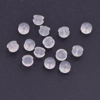 silicone acessórios para brincos, hipo alérgico & DIY, branco, 5*4.2mm, Aprox 100PCs/Bag, vendido por Bag