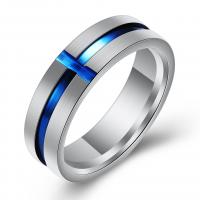 Bague en acier inoxydable, Placage, bijoux de mode & unisexe & normes différentes pour le choix, bleu, 6mm, Vendu par PC