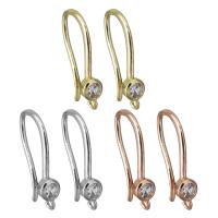 Brass Hook Earwire plated with loop & micro pave cubic zirconia nickel lead & cadmium free Approx 1.5mm Sold By Lot