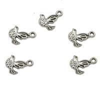 Sinc Alloy Pendants Ainmhithe, Éan, dath airgid antique plátáilte, nicil, luaidhe & caidmiam saor in aisce, 13.50x10.50x2mm, Poll:Thart 1.5mm, Thart 2000ríomhairí pearsanta/KG, Díolta De réir KG