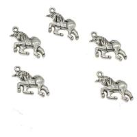 Colgantes Animales de Aleación de Zinc, Unicornio, chapado en color de plata antigua, libre de níquel, plomo & cadmio, 21x15.50x3mm, agujero:aproximado 1.5mm, aproximado 333PCs/KG, Vendido por KG