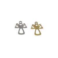 Edelstahl Schmuck Anhänger, Engel, plattiert, keine, 16.50x11.50x1mm, Bohrung:ca. 1.7mm, 10PCs/Tasche, verkauft von Tasche