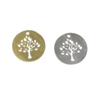 Rustfrit stål smykker Vedhæng, Stainless Steel, Tree, forgyldt, flere farver til valg, 16*1mm, Hole:Ca. 1.4mm, 10pc'er/Bag, Solgt af Bag