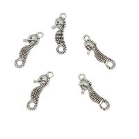 Colgantes Animales de Aleación de Zinc, Caballito de mar, chapado en color de plata antigua, libre de níquel, plomo & cadmio, 7x21x2mm, agujero:aproximado 1.6mm, aproximado 2000PCs/KG, Vendido por KG