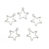 Cink Alloy Star Privjesak, Zvijezda, starinski srebrne boje pozlaćen, šupalj, nikal, olovo i kadmij besplatno, 20.50x23.50x1.50mm, Rupa:Približno 1.8mm, Približno 769računala/KG, Prodano By KG