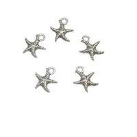 Colgantes de Aleación de Zinc, Estrella de Mar, chapado en color de plata antigua, libre de níquel, plomo & cadmio, 13.50x16.50x3mm, agujero:aproximado 2mm, aproximado 1111PCs/KG, Vendido por KG