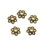 Zinklegierung Perlenkappe, Blume, antike Goldfarbe plattiert, frei von Nickel, Blei & Kadmium, 2.5x10.5mm, Bohrung:ca. 2mm, ca. 2500PCs/kg, verkauft von kg