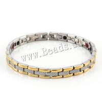 Titanstahl Armband, mit Edelstein, plattiert, mit Magnet & für Frau, keine, 7x210mm, verkauft von Strang