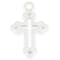 Kopparbelagd plast Pendel Inställnings, Cross, platina pläterad, 29x18x2.50mm, Hål:Ca 2mm, Ca 1000PC/Bag, Säljs av Bag