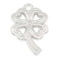 Kupari päällystetty Muovi Riipus asetus, Neljä Leaf Clover, platina väri päällystetty, 24.50x16x4mm, Reikä:N. 2mm, N. 500PC/laukku, Myymät laukku