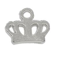 Kopparbelagt plasthänge, Kopparbelagd plast, Crown, platina pläterad, 16x13.50x2.50mm, Hål:Ca 2mm, Ca 1000PC/Bag, Säljs av Bag