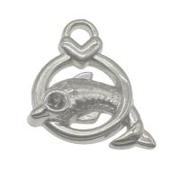 Verkupferter Kunststoff Anhänger Cabochon Einstellung, Dolphin, Platinfarbe platiniert, 21x15x3mm, Bohrung:ca. 2mm, ca. 500PCs/Tasche, verkauft von Tasche