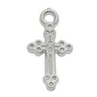 Kopparbelagd plast Pendel Inställnings, Cross, platina pläterad, 22x12x2.50mm, Hål:Ca 2mm, Ca 1000PC/Bag, Säljs av Bag