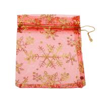 Jewelry Pouches Bags Organza Christmas Design & multifunctional 120*100mm Approx Sold By Bag