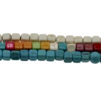 Synthetische Turquoise Kraal, Square, verschillende grootte voor keus, meer kleuren voor de keuze, Gat:Ca 1.3mm, 10strengen/Lot, Verkocht door Lot