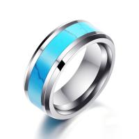 Bague en acier inoxydable, avec turquoise, Placage, unisexe & normes différentes pour le choix, 22x2.60mm, Vendu par PC