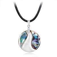 Abalone Shell Necklace with PU Leather Cord fashion jewelry & for woman Length Approx 17.7 Inch