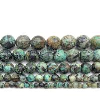 Természetes African Turquoise Üveggyöngy, Kerek, csiszolt, DIY & különböző méretű a választás, Lyuk:Kb 1mm, Által értékesített Strand