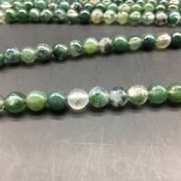 Naturlige Moss agat perler, Moss Agate, Runde, poleret, du kan DIY & forskellig størrelse for valg, Hole:Ca. 1mm, Solgt af Strand