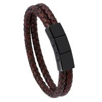 PU Armband, plated, mode sieraden & voor de mens, meer kleuren voor de keuze, nikkel, lood en cadmium vrij, 22.5cm, Per verkocht Ca 8.85 inch Strand