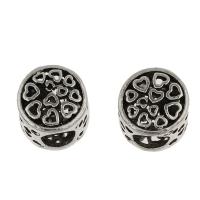 Zinc Alloy European Beads antique silver color plated hollow nickel lead & cadmium free Approx 5mm Sold By Bag