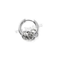 Huggie Orecchino ad anello, 316L acciaio inox, gioielli di moda & unisex, colore originale, 17.5mm,8mm, 10PC/lotto, Venduto da lotto