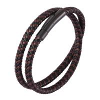 PU Leather Cord Bracelets Stainless Steel with Microfiber PU fashion jewelry & Unisex Sold By PC