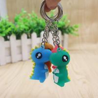 Soft PVC Key Clasp with Zinc Alloy Dinosaur cute & fashion jewelry & Unisex Random Color 4.4cm Sold By Lot