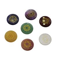 Gemstone Cabochons, Edelsteen, Rond plat, willekeurig verzonden, 24.8*5mm, 7pC's/Bag, Verkocht door Bag