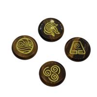 Edelstein Cabochons, flache Runde, zufällig gesendet & verschiedenen Materialien für die Wahl, 24.8*5mm, 4PCs/Tasche, verkauft von Tasche