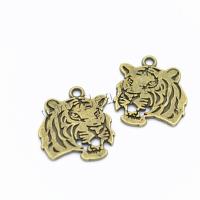 Zinklegierung Tier Anhänger, Tiger, plattiert, keine, frei von Nickel, Blei & Kadmium, 27x24mm, 50PCs/Tasche, verkauft von Tasche