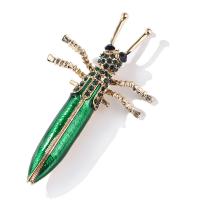 Zinklegering broches, Zinc Alloy, Insect, plated, mode sieraden & voor vrouw & glazuur & met strass, nikkel, lood en cadmium vrij, 50x90mm, Verkocht door PC