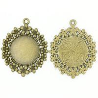 Zink-Legierung Cabochon Weissgold, Zinklegierung, Modeschmuck & flache Rückseite, keine, 49x41mmuff0c25mm, 100PC/Menge, verkauft von Menge