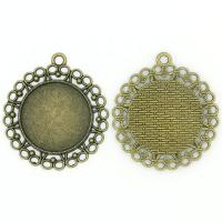 Zinc Alloy vedhæng Cabochon Setting, mode smykker & flad bagside, 25mm, 100PC/Lot, Solgt af Lot