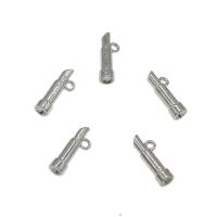 Colgantes de Aleación de Zinc, Lápiz labial, chapado en color de plata, libre de níquel, plomo & cadmio, 5.5x21mm, agujero:aproximado 2mm, aproximado 344PCs/KG, Vendido por KG