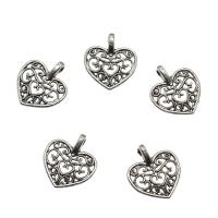 Sinc Alloy Croí Pendants, dath airgid antique plátáilte, log, nicil, luaidhe & caidmiam saor in aisce, 14x16x3.50mm, Poll:Thart 1.5mm, Thart 2222ríomhairí pearsanta/KG, Díolta De réir KG