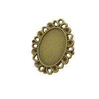 Zinc Alloy vedhæng Cabochon Setting, mode smykker & flad bagside, 100PC/Lot, Solgt af Lot